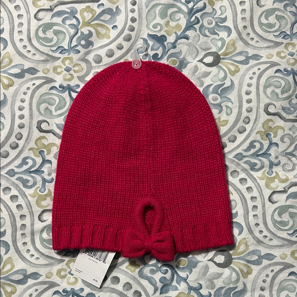 kate spade gathered bow beanie - sweetheart pink